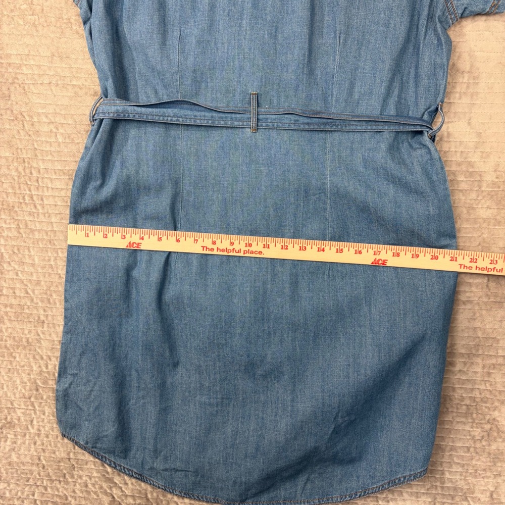 Wrangler Retro Premium Arizona Wildcats Denim Western Snap Shirt Dress Blue L - Picture 6 of 10